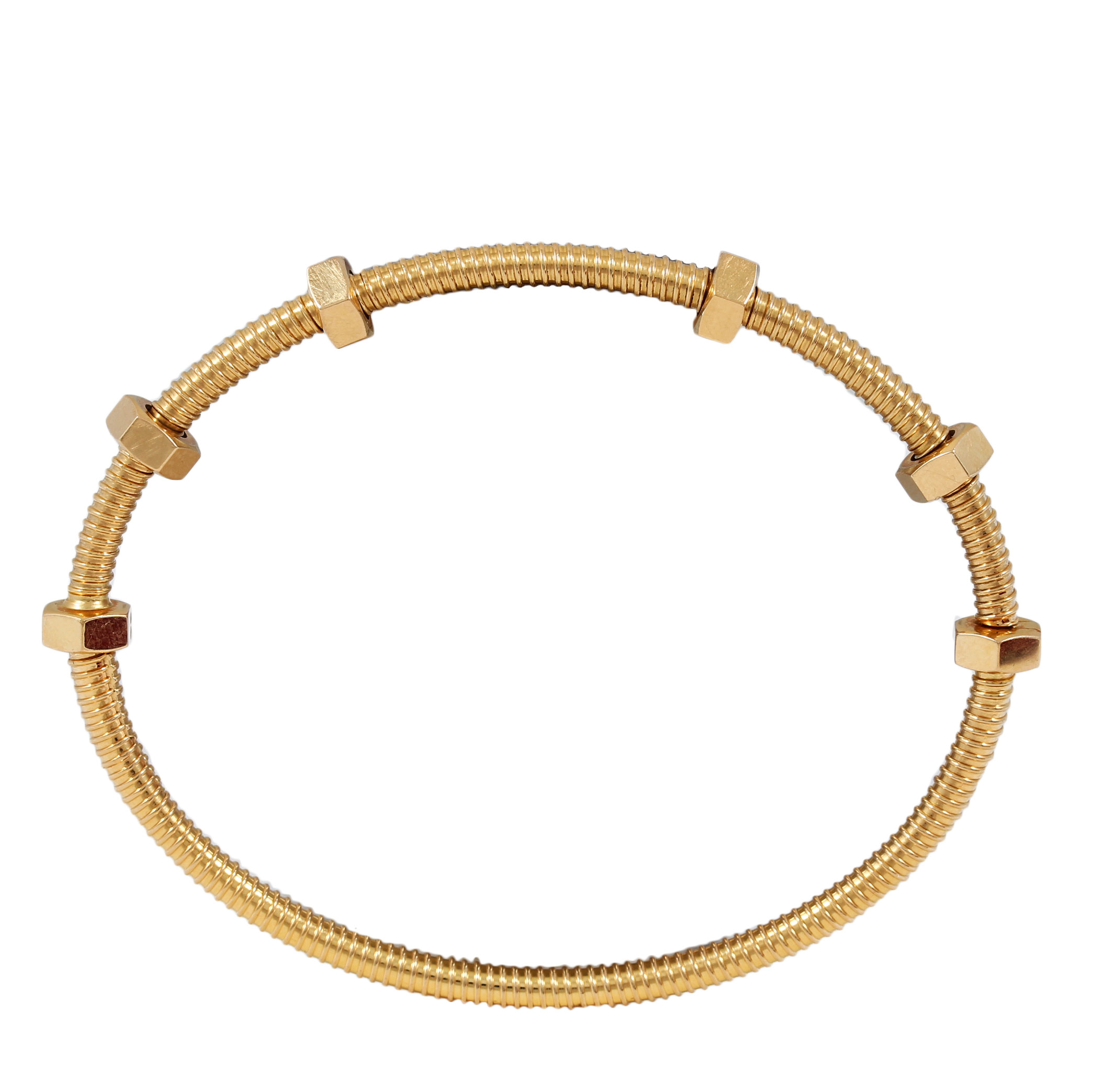 Cartier Ecrou de Cartier Bracelet - Rhodium-Plated 18K White Gold Bangle,  Bracelets - CRT104848 | The RealReal