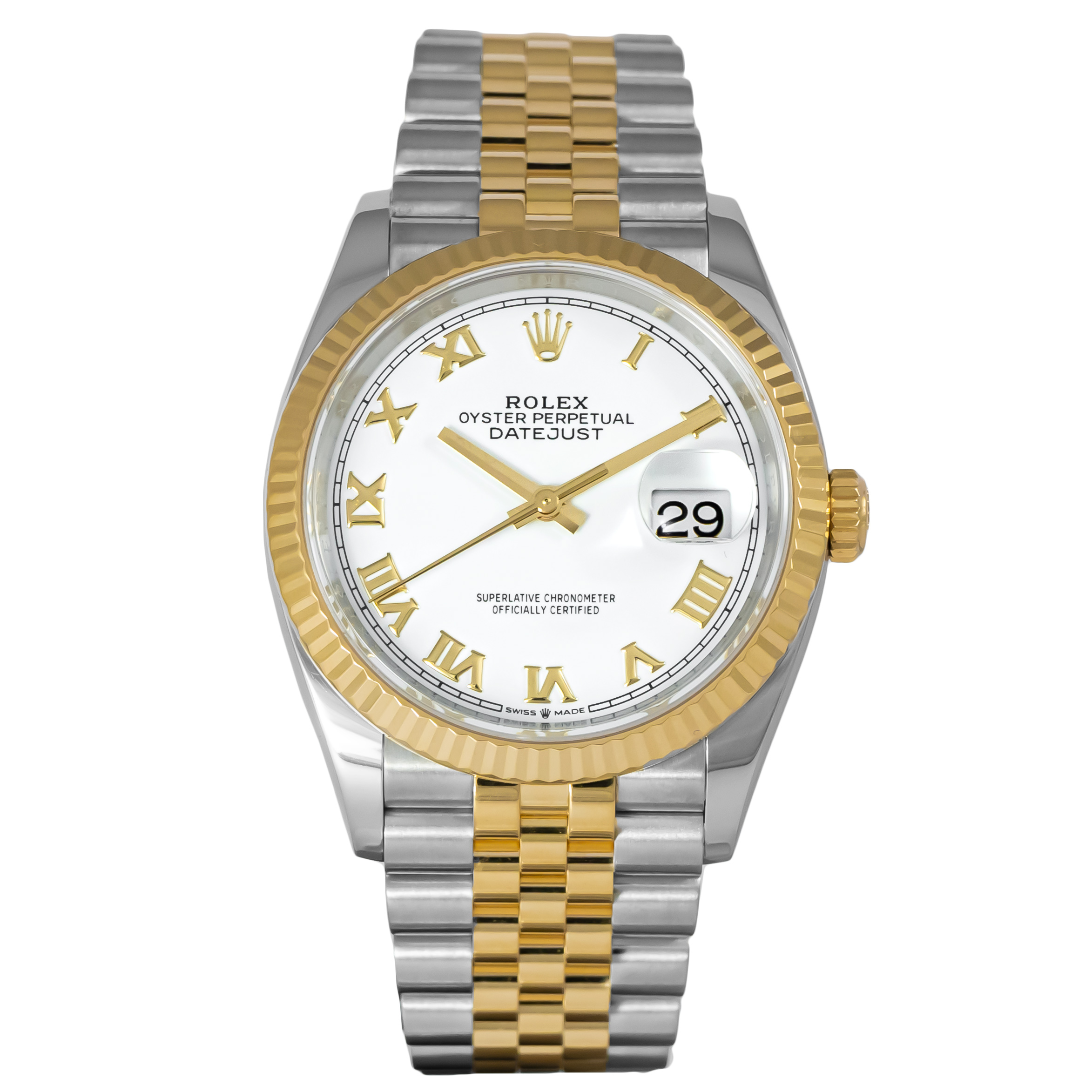 Datejust 36 white discount gold